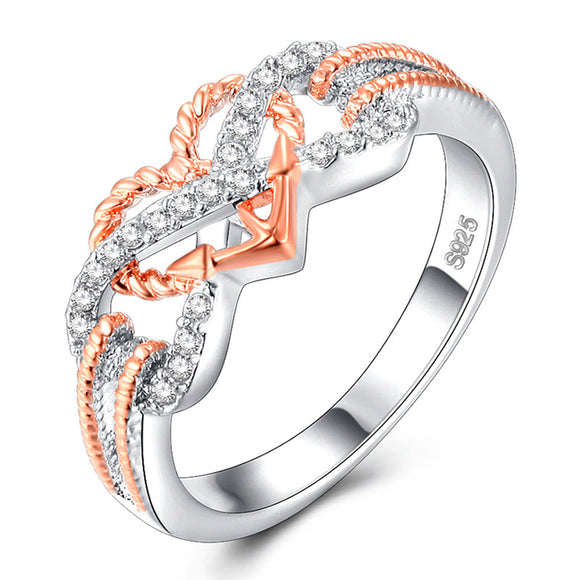 Heart Jewelry Rings Fashion Crystal Women