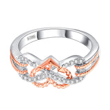Heart Jewelry Rings Fashion Crystal Women
