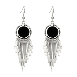 Earrings Round Hanging Stylish Long Tassel