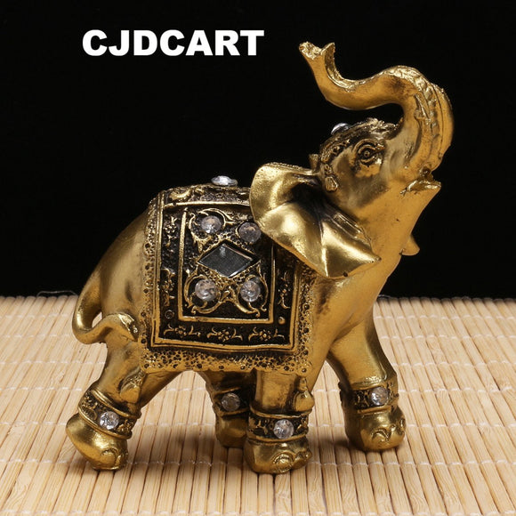 Elephant Golden Statue Figurine Ornament